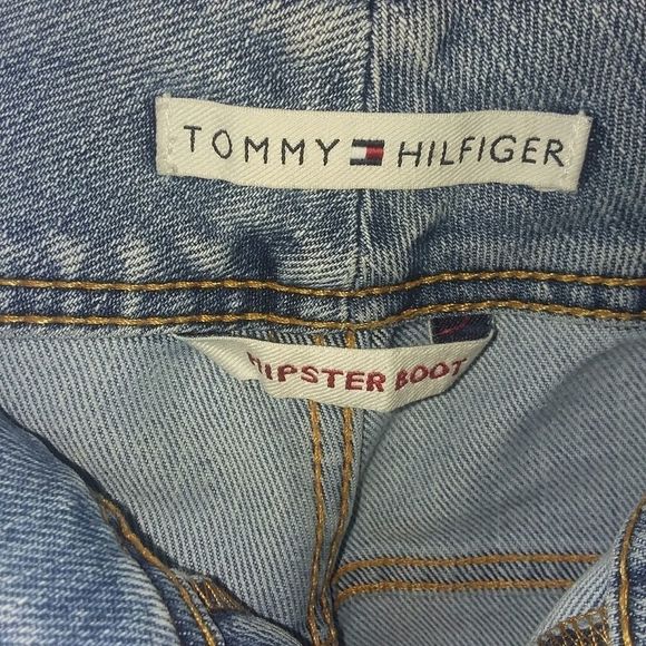 Tommy Hilfiger blue jeans hipster bootcut women's size 12 button waist snap flap - Picture 12 of 16